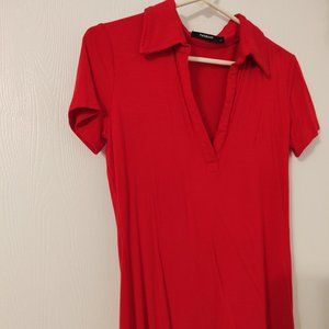 ✨Women's Red V Neck Collared Top✨